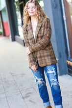 Load image into Gallery viewer, Make It Happen Spice Plaid Tailored Collar Lapel Blazer