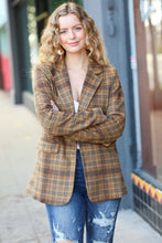 Load image into Gallery viewer, Make It Happen Spice Plaid Tailored Collar Lapel Blazer