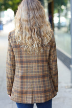 Load image into Gallery viewer, Make It Happen Spice Plaid Tailored Collar Lapel Blazer