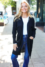 Load image into Gallery viewer, Striped Knit Open Cardigan in Black