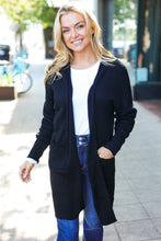 Load image into Gallery viewer, Striped Knit Open Cardigan in Black