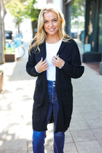 Load image into Gallery viewer, Striped Knit Open Cardigan in Black