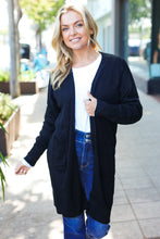 Load image into Gallery viewer, Striped Knit Open Cardigan in Black