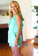 Load image into Gallery viewer, Summer Days Lime Chiffon Back Tie V Neck Pocketed Romper