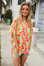 Load image into Gallery viewer, Casual Chic Multicolor Abstract V Neck Dolman Sleeve Top