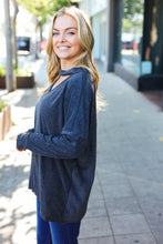 Load image into Gallery viewer, Casual Chic Solid Grey Choker Long Sleeve Hacci Pullover