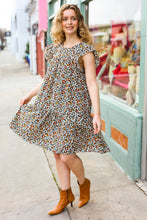Load image into Gallery viewer, Feeling Bold Taupe Leopard Print Tiered Ruffle Sleeve Woven Dress