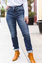 Load image into Gallery viewer, JUDY BLUE Dark Wash Mid Rise Cuffed Slim Fit Jeans