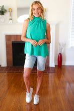 Load image into Gallery viewer, Be Your Best Smocked Neck Woven Sleeveless Top in Emerald