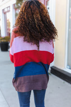 Load image into Gallery viewer, Lock Eyes Lilac Multi-Stripe Ribbed Knit Sweater Pullover