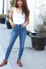 Load image into Gallery viewer, JUDY BLUE Dark Wash Mid Rise Minimum Distressed Straight Leg Jeans