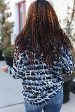 Load image into Gallery viewer, Casual Chic Blue & Black Animal Print Stripe Hoodie