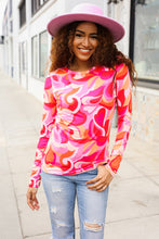 Load image into Gallery viewer, Find Love Red/Pink Fitted Floral Print Buttery Soft Knit Top