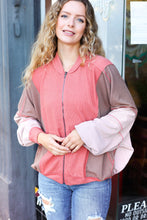 Load image into Gallery viewer, Boldy You Camel Dolman Sleeve Colorblock Knit Bomber Jacket