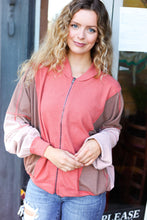 Load image into Gallery viewer, Boldy You Camel Dolman Sleeve Colorblock Knit Bomber Jacket