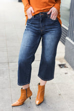 Load image into Gallery viewer, JUDY BLUE Dark Wash Mid Rise Cropped Wide Leg Jeans
