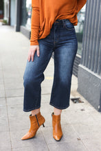 Load image into Gallery viewer, JUDY BLUE Dark Wash Mid Rise Cropped Wide Leg Jeans