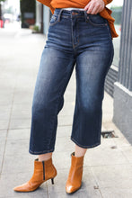 Load image into Gallery viewer, JUDY BLUE Dark Wash Mid Rise Cropped Wide Leg Jeans