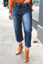 Load image into Gallery viewer, JUDY BLUE Dark Wash Mid Rise Cropped Wide Leg Jeans