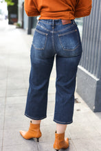 Load image into Gallery viewer, JUDY BLUE Dark Wash Mid Rise Cropped Wide Leg Jeans