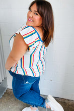 Load image into Gallery viewer, Along The Way Multicolor Striped Raglan Flutter Sleeve Top