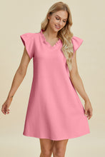 Load image into Gallery viewer, Muse & Melody Ruffled V-Neck Cap Sleeve Dress (multiple color options)