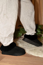 Load image into Gallery viewer, Faux-Fur Platform Slip On Booties in Black