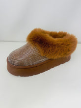Load image into Gallery viewer, Embellished Faux Fur Platform Booties in Chestnut
