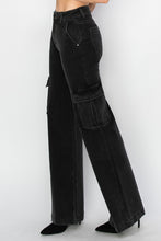 Load image into Gallery viewer, Risen High Rise Wide Leg Cargo Jeans
