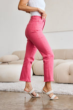 Load image into Gallery viewer, RFM "Dylan" Tummy Control High Waist Straight Leg Cropped Raw Hem Jeans in Sunkissed