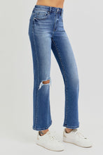 Load image into Gallery viewer, RISEN Distressed High Rise Crop Flare Jeans