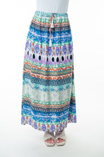 Load image into Gallery viewer, Drifting Dreamer Tassel Maxi Skirt in Sage Combo