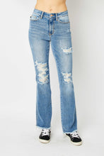 Load image into Gallery viewer, Distressed Raw Hem Bootcut Jeans by Judy Blue
