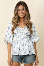 Load image into Gallery viewer, Sunday in Provence Peplum Blouse