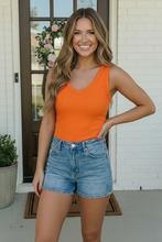 Load image into Gallery viewer, Sun Soaked Days Ribbed Tank in Orange