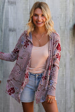 Load image into Gallery viewer, Find Love Bronze Long Sleeve Floral Print Open Cardigan Hoodie