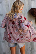 Load image into Gallery viewer, Find Love Bronze Long Sleeve Floral Print Open Cardigan Hoodie