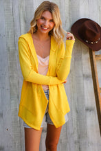 Load image into Gallery viewer, Coastal Breeze Sunflower Long Sleeve Open Hoodie Cardigan