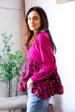 Load image into Gallery viewer, Fuchsia Fizz Drop Shoulder Babydoll Blouse