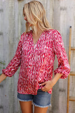 Load image into Gallery viewer, Perfectly You Berry Satin Button-Down V Neck Blouse