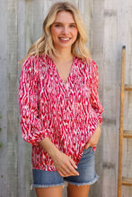 Load image into Gallery viewer, Perfectly You Berry Satin Button-Down V Neck Blouse