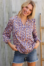 Load image into Gallery viewer, On A Wild Streak V Neck Fabric Button Detail Blouse
