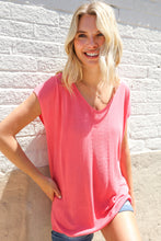 Load image into Gallery viewer, Summer Vibes Coral Relaxed Fit Jacquard Knitted Top