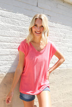 Load image into Gallery viewer, Summer Vibes Coral Relaxed Fit Jacquard Knitted Top