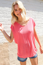 Load image into Gallery viewer, Summer Vibes Coral Relaxed Fit Jacquard Knitted Top
