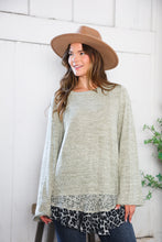 Load image into Gallery viewer, For the Love of Lace Leopard Trim Sweater