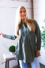 Load image into Gallery viewer, Read Between the Lines Olive Button Cotton Tunic