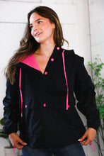 Load image into Gallery viewer, Glow Up Pink and Black Pullover Hooded Jacket