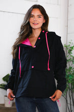 Load image into Gallery viewer, Glow Up Pink and Black Pullover Hooded Jacket