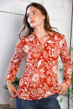 Load image into Gallery viewer, Vintage Botanical Rust Top